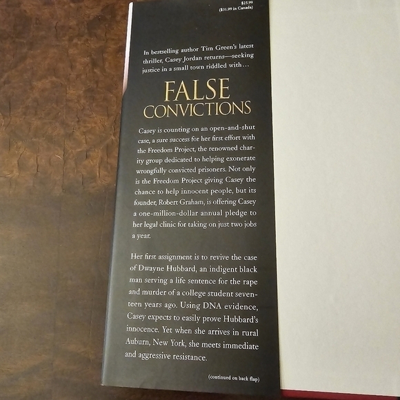 False Conviction, A Novel, By Tim Green, Hardcover, Black And Gold, Pre-owned - Picture 6 of 10